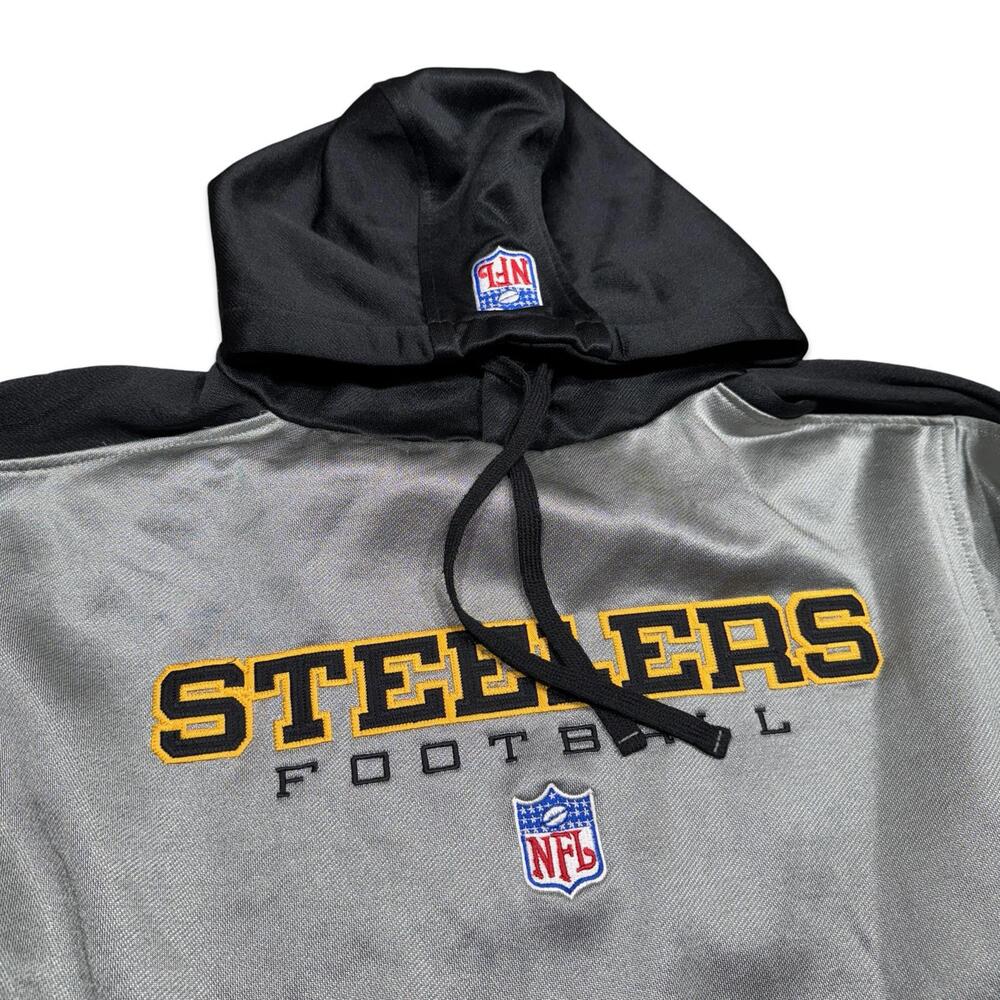 Y2K Reebok Pittsburgh Steelers NFL Logo Hoodie Sweatshirt - Picture 3 of 7